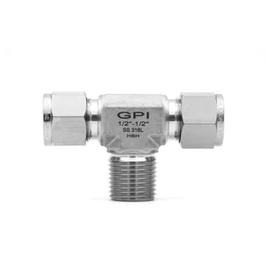 CONNECTOR MALE BRANCH TEE 1/4”OD X1/4” NPTMX1/2”OD S/S 316L